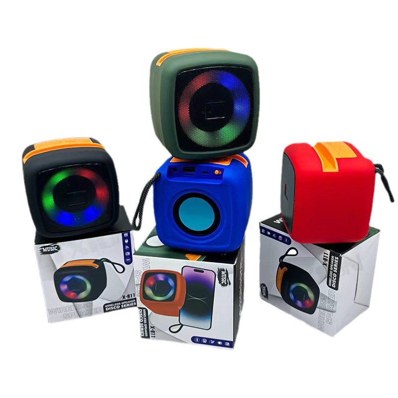 New X-911 Hot-selling Portable RGB Atmosphere Light Wireless Multi-function Bluetooth Speaker Outdoor Portable Desktop Card